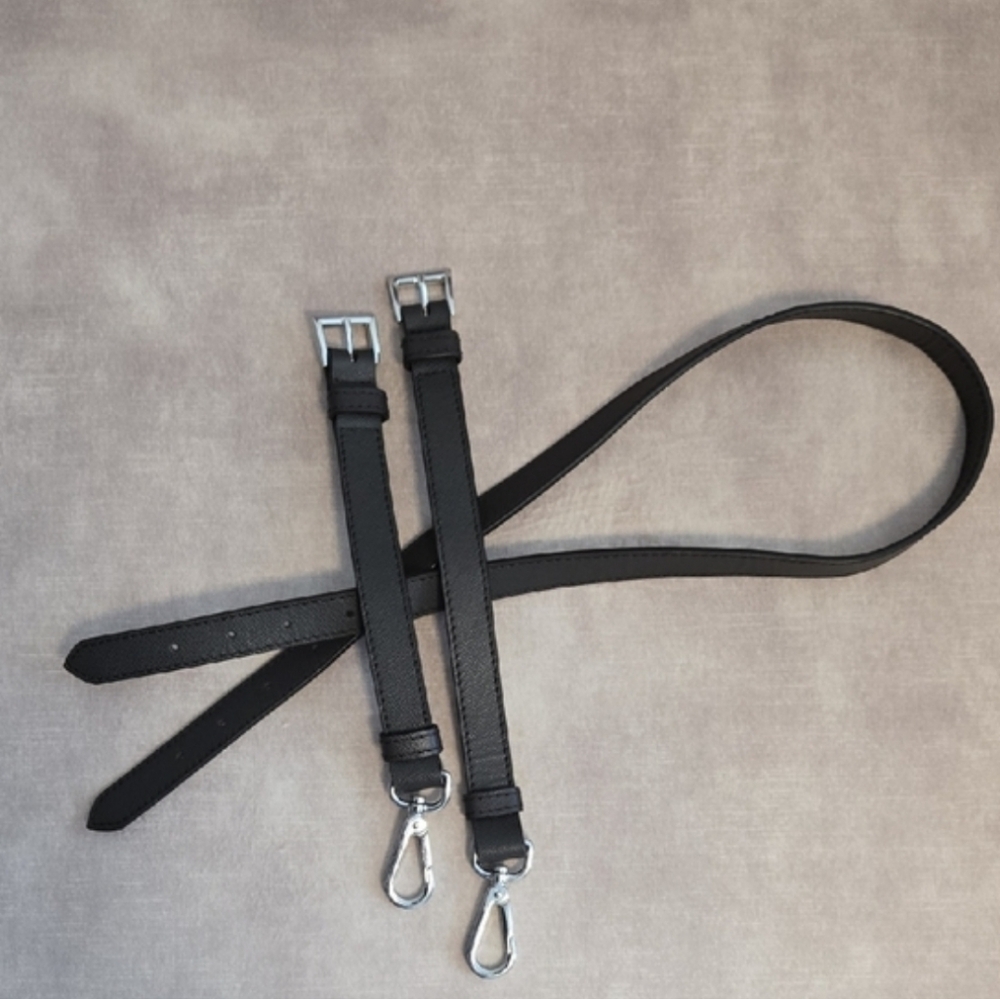 Prada Dark Brown Saffiano Leather Adjustable Bag Strap with Silver Hardware - Picture 5 of 10